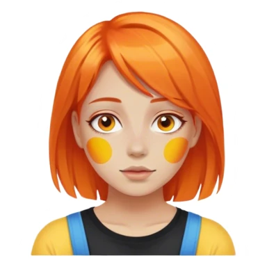 A girl ave Orange hair and pansexuel sticker