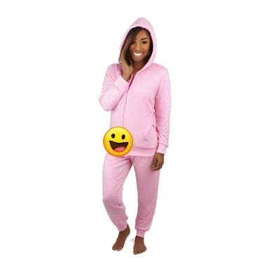emoji pijama cuerpo completo rosa mujer sticker