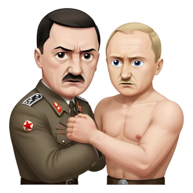 adolf hitler fighting vladimir putin sticker
