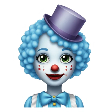Sky blue clown girl pretty  sticker