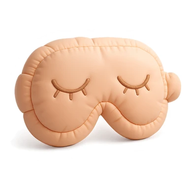 cute sleep eye mask with soft, plushy texture in cushion style sticker