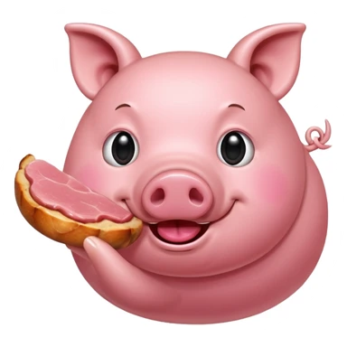 Pig eating pork sticker