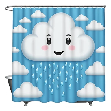 cloud patterned shower curtain sticker