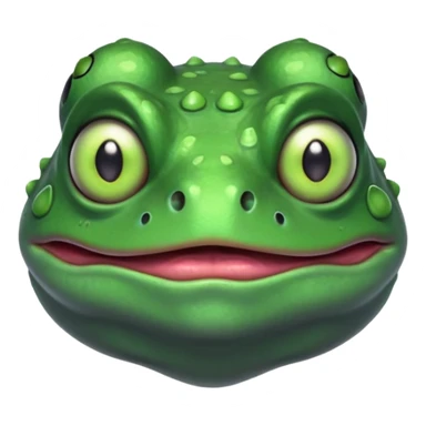 zombie frog portrait, head and shoulders only, slimy undead skin, glowing green eyes, funny creepy look, 3D cartoon, mobile game icon style, clean background, no text, no watermark
 sticker