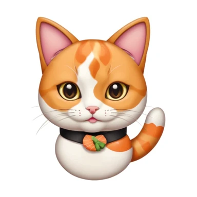 cute cat with a sushi bikini sticker