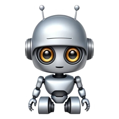 Cute adorable robot big eyes sticker