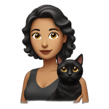 Latina woman with a black cat sticker