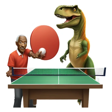 T-rex playing table tennis with bing cosby sticker