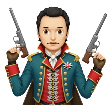 Adam Ant  is wearing a Hungarian jacket Hussar'S JACKET, holds two holsters in his hands sticker