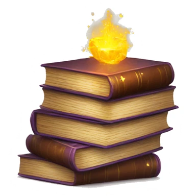 pile of magic spell books sticker