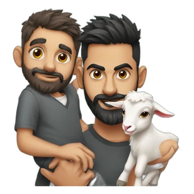Virat kohli with a small goat sticker