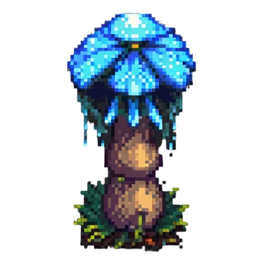 bioluminescent mushroom pixel art sticker