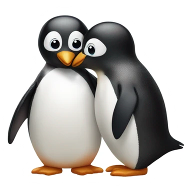 Penguin gives a kiss sticker