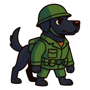 black soldier dog sticker