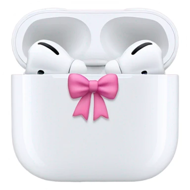 black airpods pro max with pink bow sticker