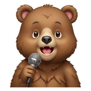 a bear singing into mic sticker
