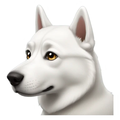 A white husky like dog looking judgy sticker