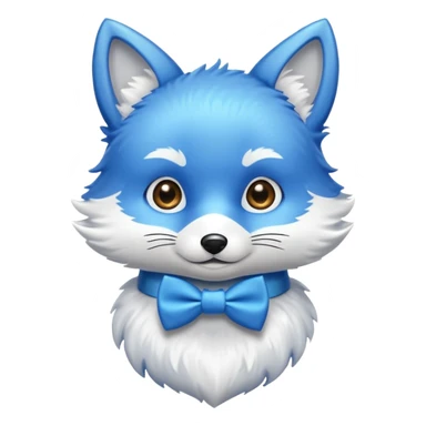 blue fox wearing bow ties sticker