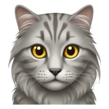 Long hair gray tabby cat with gold eyes sticker