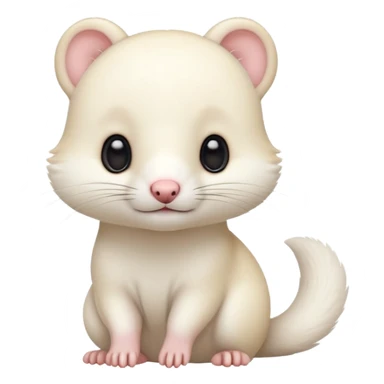White cute Kawaii adorable ermine-weasel-hybrid sticker