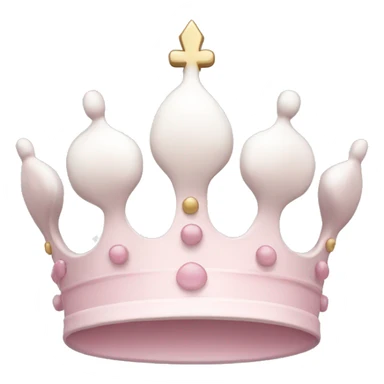 White and pastel pink crown sticker