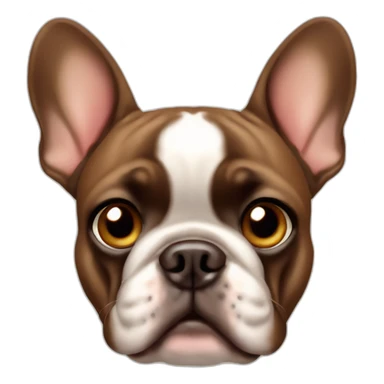 brown french bulldog with big eyes sticker