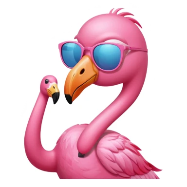pink flamingo with stylish sunglasses sticker