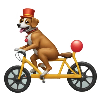 Dog riding a clown bike sticker