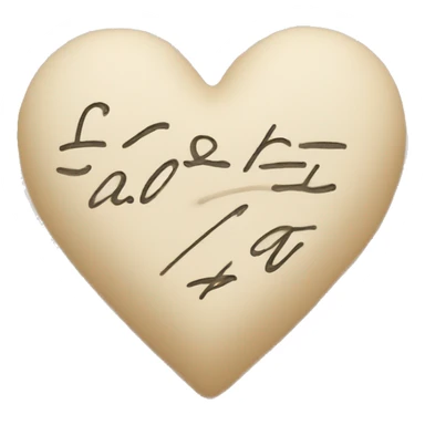 Beige heart with lettters LL in cursive inside sticker
