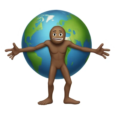 Planet earth with a human face, arms and legs sticker