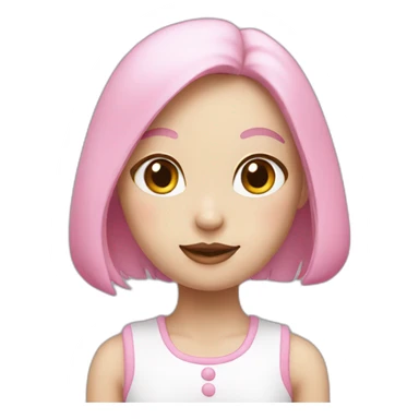 rabbit girl pink white sticker