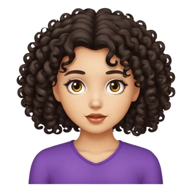 girl with curly dark hair, light skin, sassy hair flip sticker