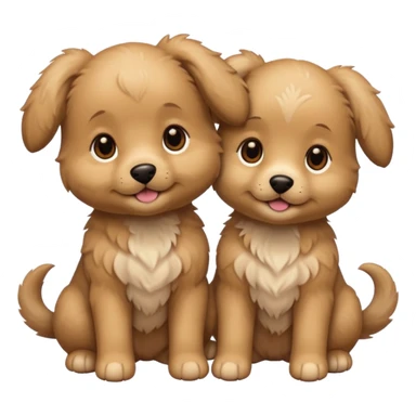 generate an ios genmoji of beige puppies sticker
