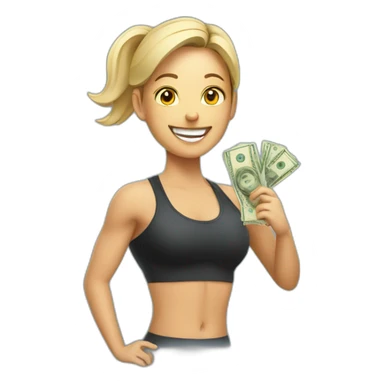 happy personal trainer with money sticker