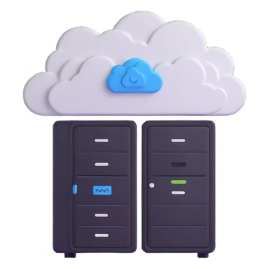 cloud server with data center logo sticker