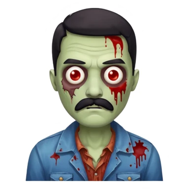 zombie with black mustache   sticker