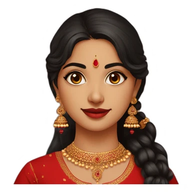 indian girl wearing full sleeve blood red kurti with jhumkas sticker