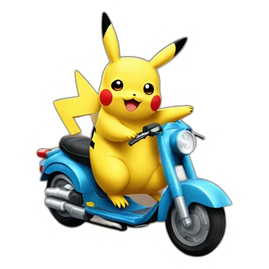 Pikachu rides on top of Tanaka sticker