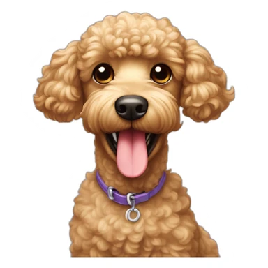 cermosa perrita frencc poodle de colo rmiel sonrriendo sticker