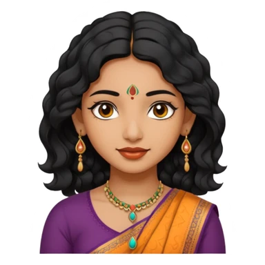 Indian fat girl south Indian wavy short black hair tan darker skin sticker