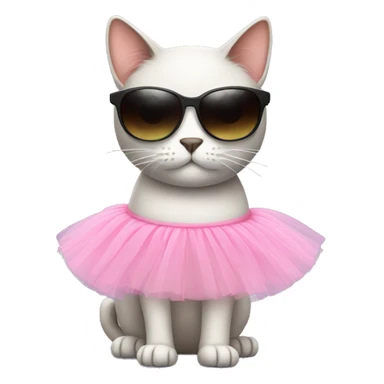 Cat wearing a tutu with sunglasses  sticker