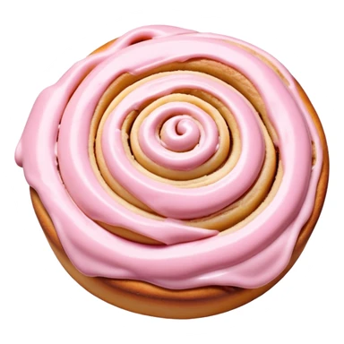 coquette cinnamon roll with pink frosting viewed from above sticker