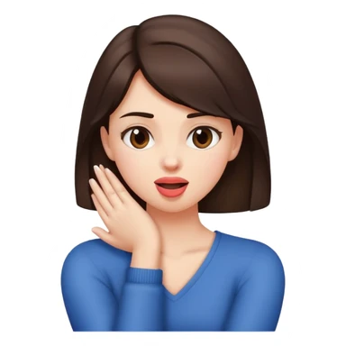 Brunette girl with her arms crossed and holding her neck with her tongue out sticker