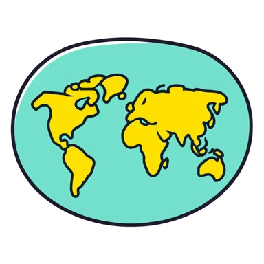 World map in the shape of a lemon that says 7 Lemon sticker