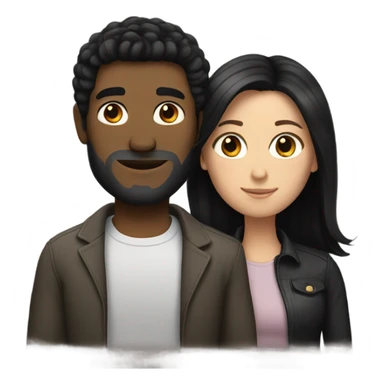 White couple with black hair  sticker