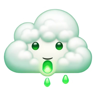 a cloud with a green glowing keyhole sticker