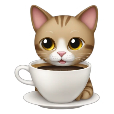 a cat making coffee sticker