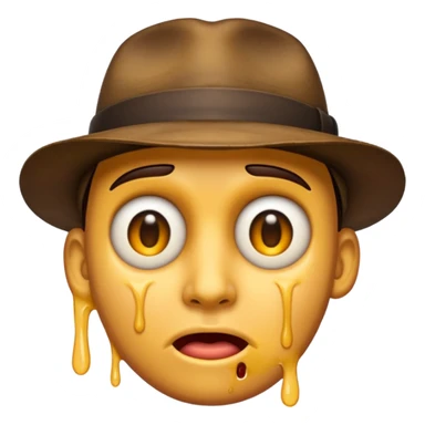 Emoji of steven miller’s face melting like in Raiders of the lost ark sticker