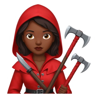 black woman executioner in red suit sticker