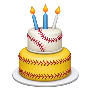 Birthday cake with softball sticker